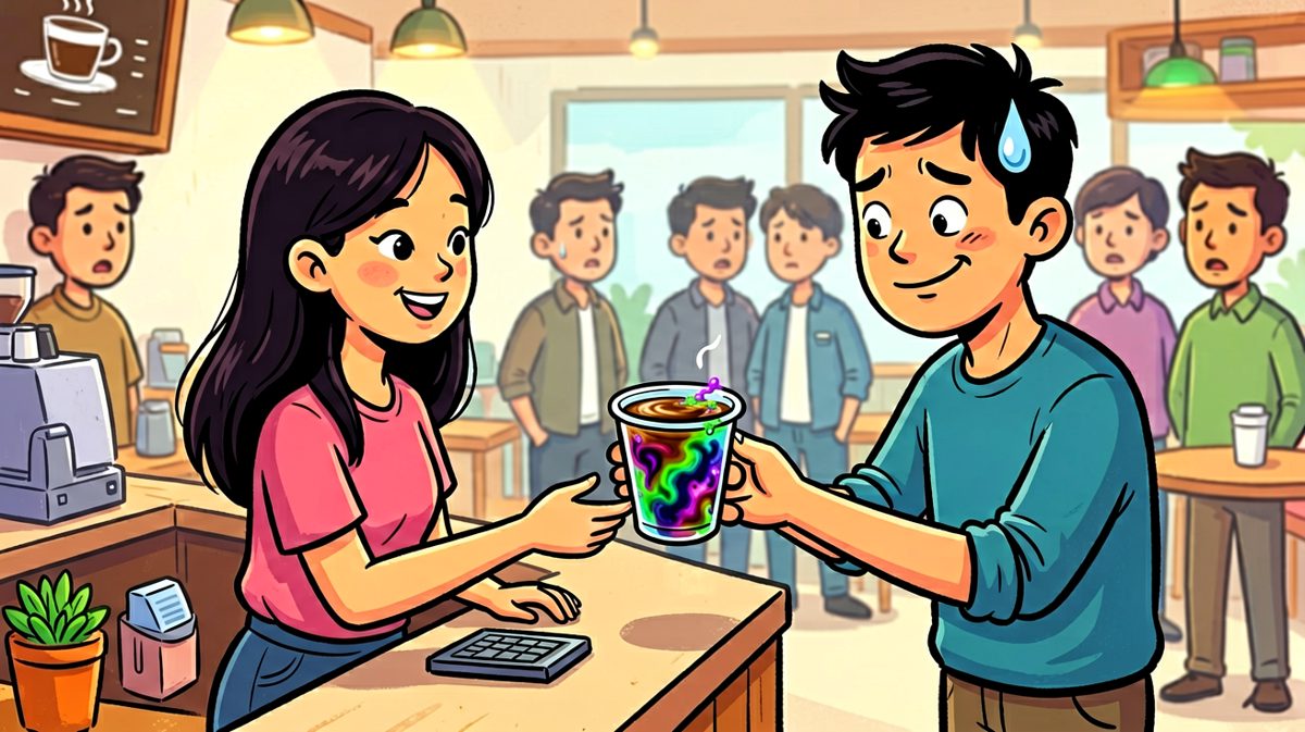 把焦糖玛奇朵做成了不明液体糊弄顾客。