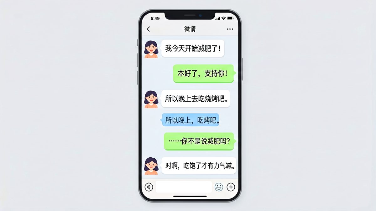 女友宣布减肥，转身就要去吃烧烤的反差萌