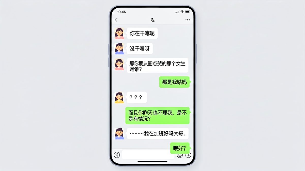 查岗变查姑妈，男友的反问让女方哑口无言