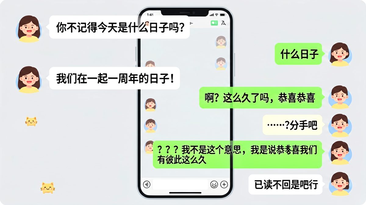 纪念日翻车现场，一句话把女朋友气到提分手