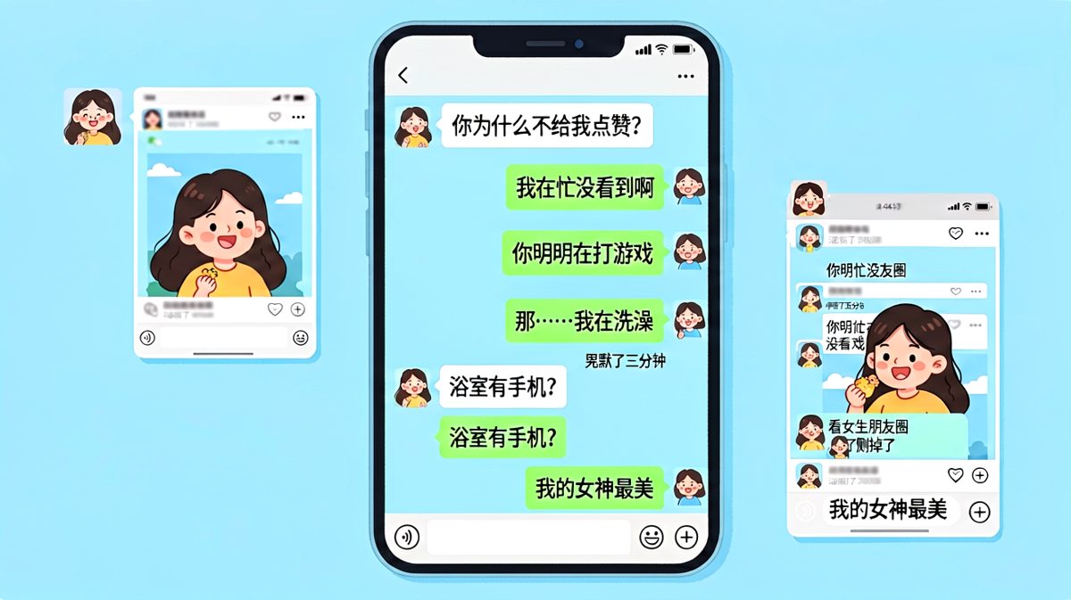 男生不是没看到，而是害羞到打了赞美的话又悄悄删掉。