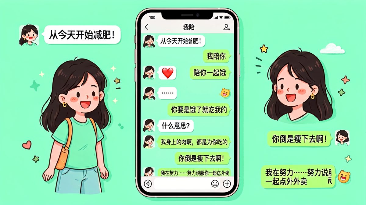 男生的减肥陪伴计划最终演变成了一起点外卖的真相。