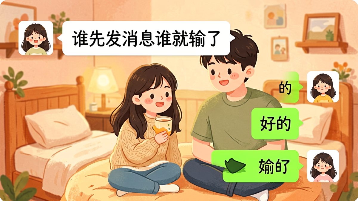 比谁先发消息，结果两人都输了