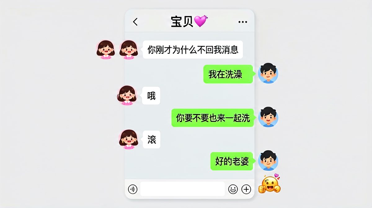 男生用'洗澡'当借口后反而成功约了一起洗澡