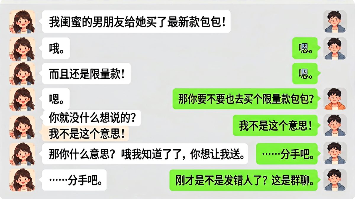 当直男在群聊里回错消息时的社死现场