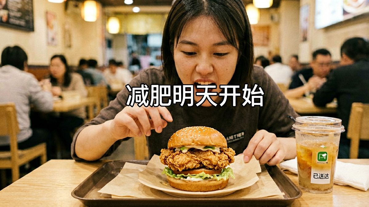 减肥flag倒下只需一秒，但炸鸡不会等你明天