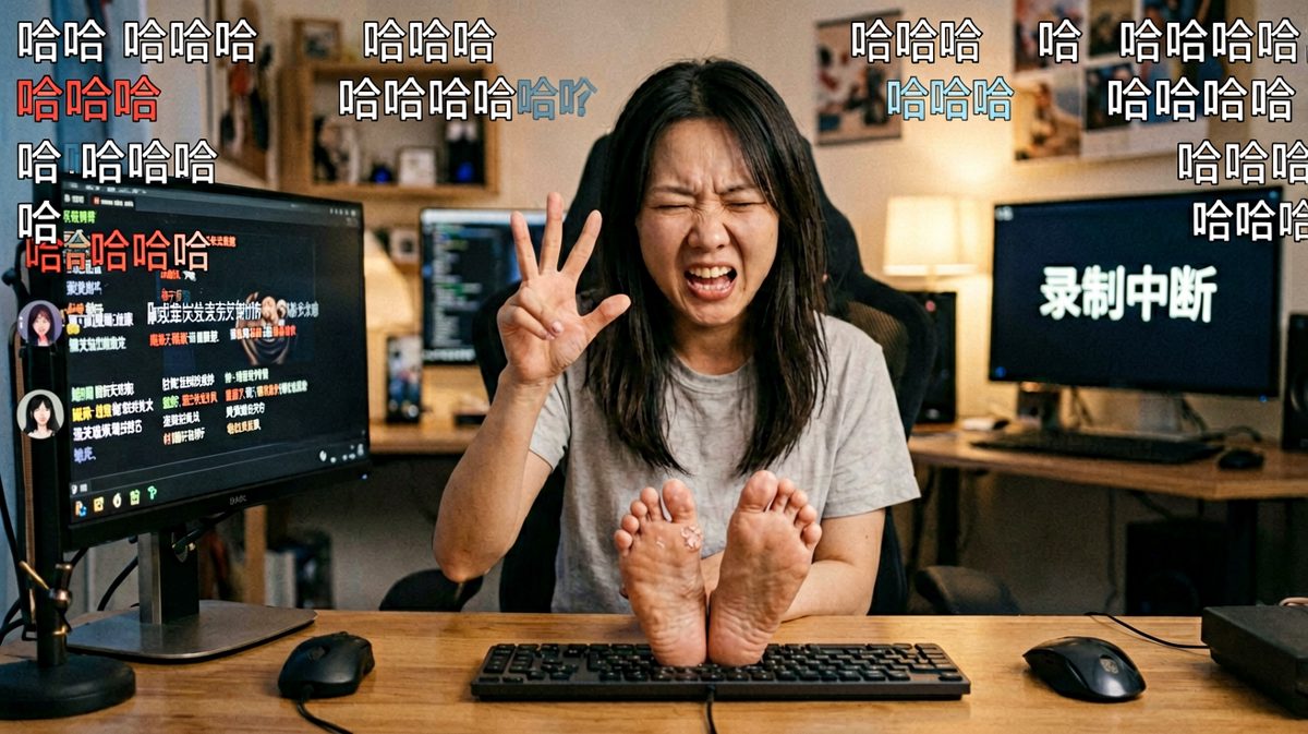 直播间的微笑是职业素养，抠脚趾是真实生活