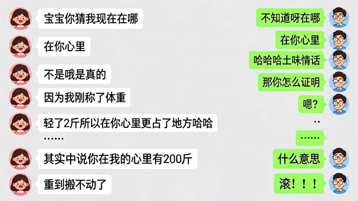 土味情话翻车现场，女生反手补刀笑疯