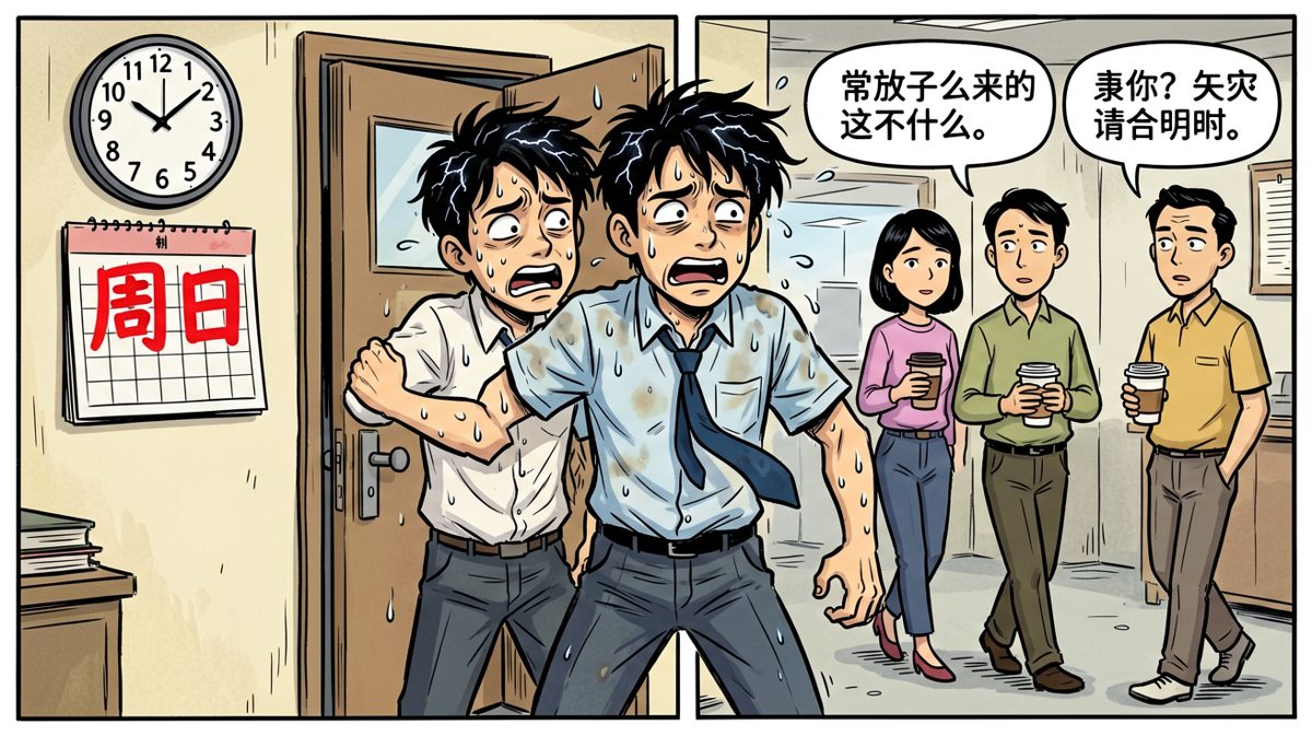 跑了一早上，结果今天根本不用上班。