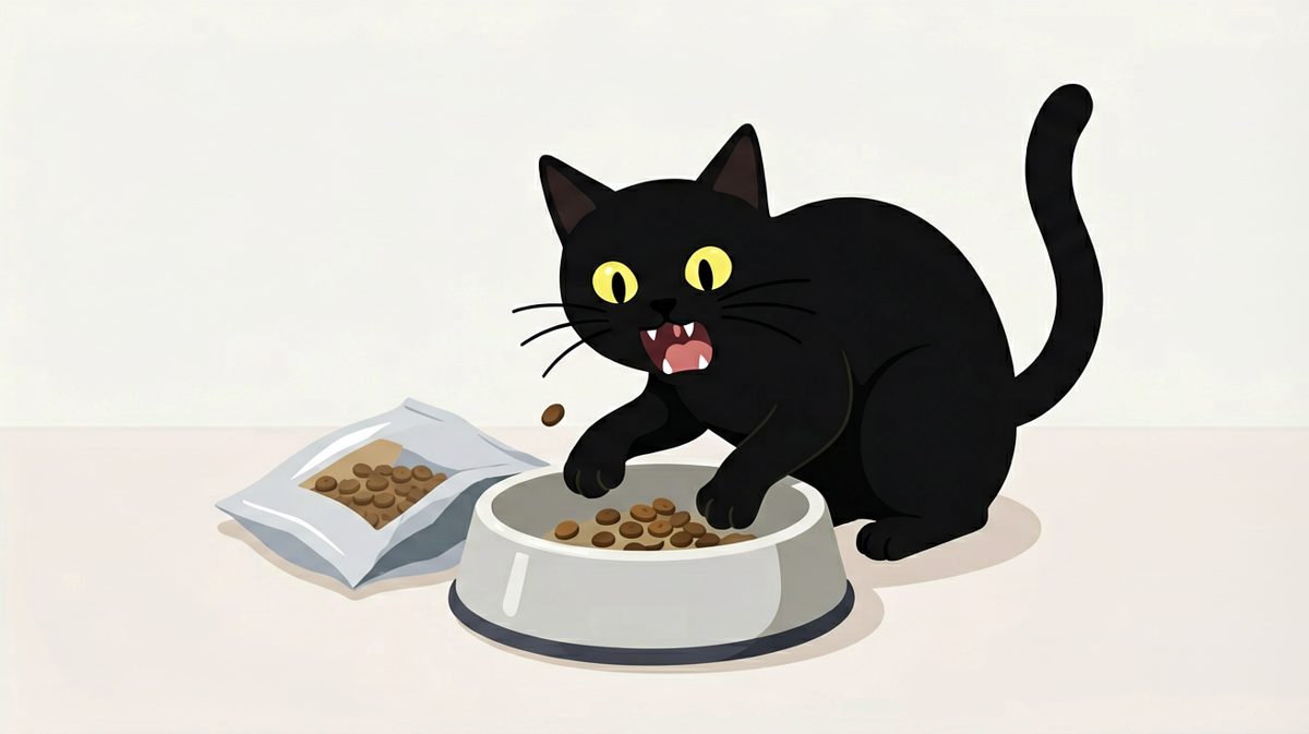 猫：没饭了！我要饿死了！快给我买新的！