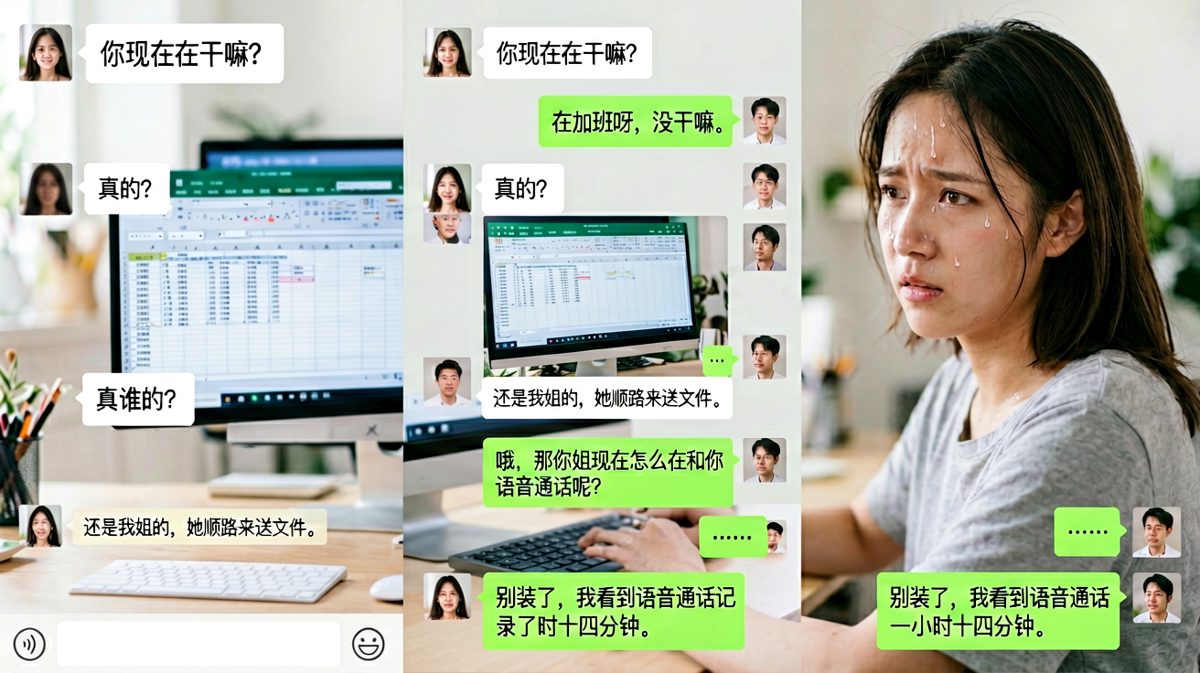 查岗现场！男生试图掩饰却被一句话戳穿