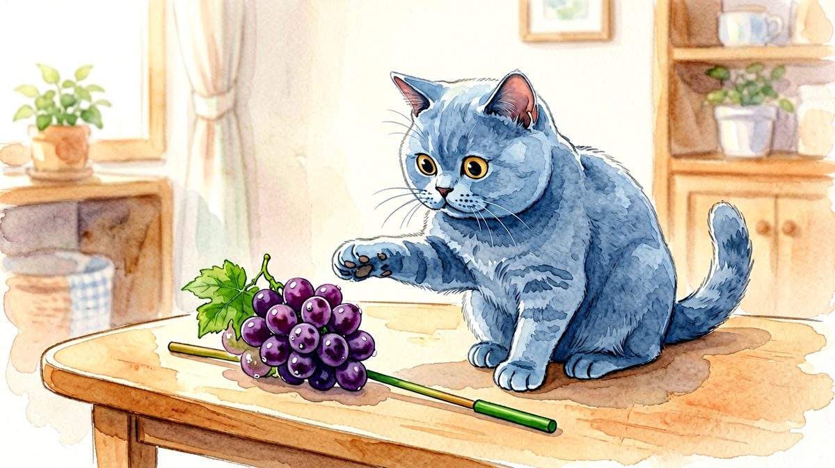逗猫棒？那是什么？这颗葡萄才是本体。