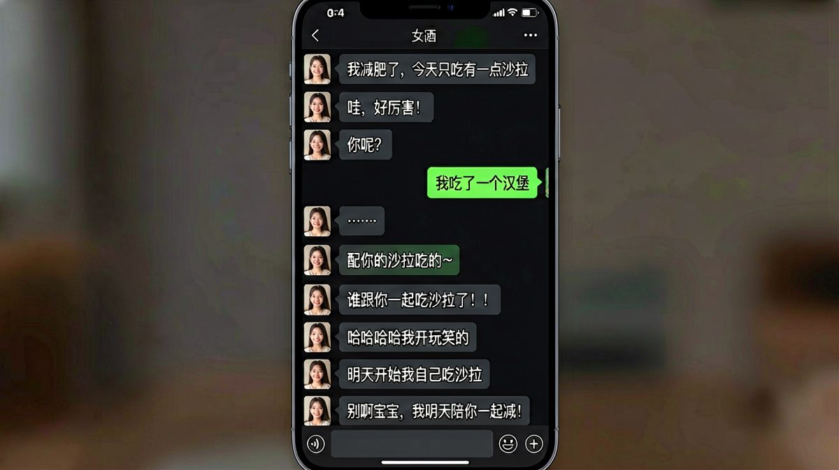 减肥话题引发的甜蜜互怼，男生最后求生欲拉满求原谅。