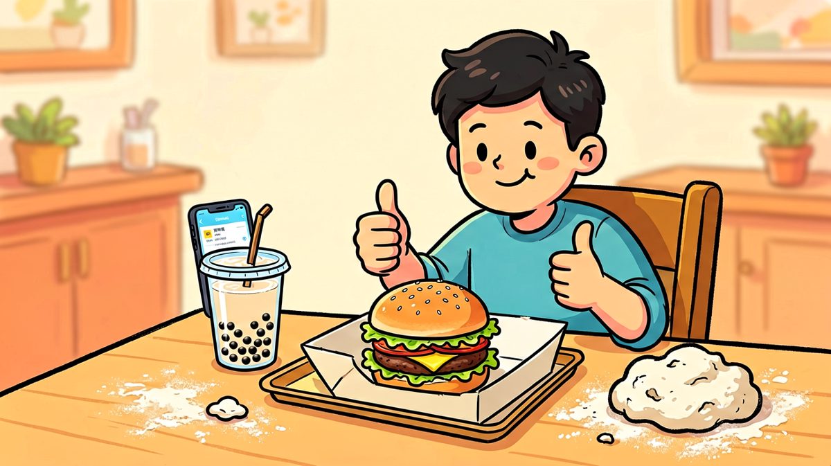 第4格：还是外卖最懂我，放弃吧，干饭人！
