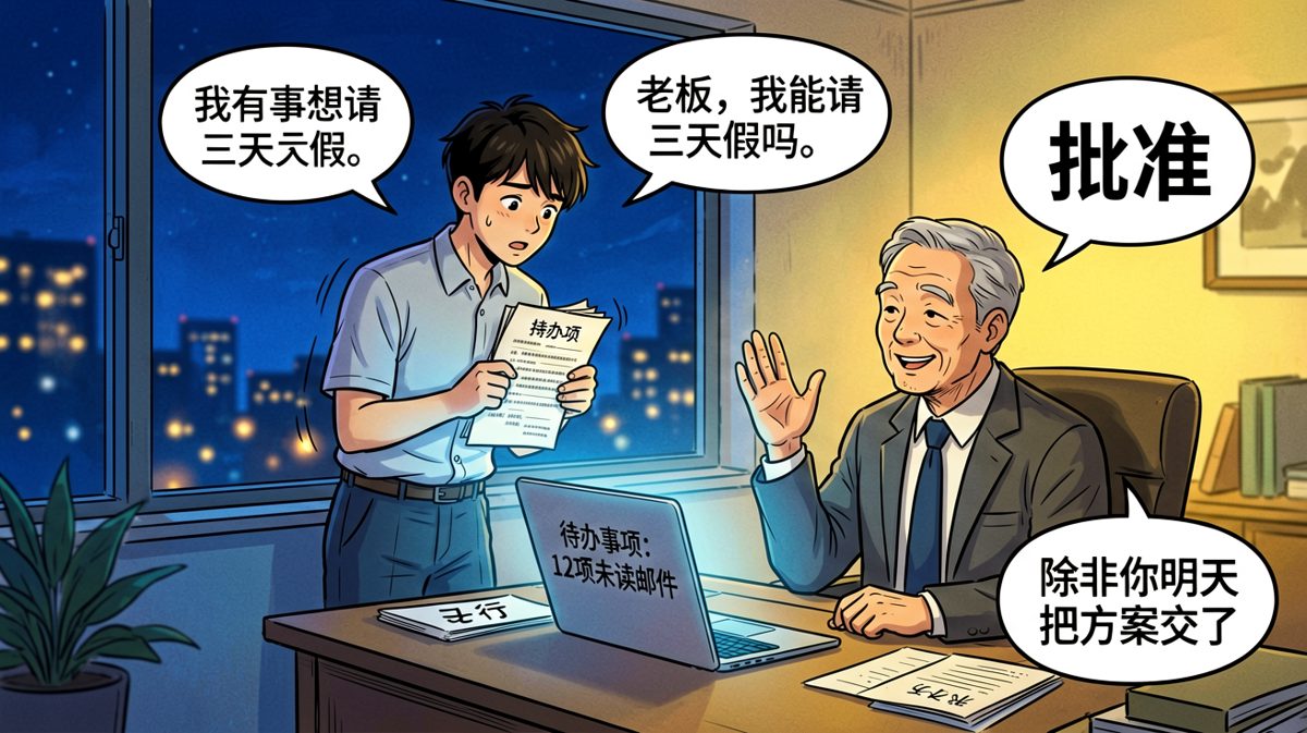 员工请假被拒，刚要走老板又补了一刀，彻底破防。