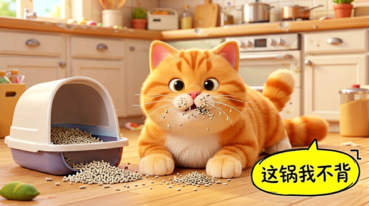 猫砂盆炸了？不，是我在检验你的地板质量