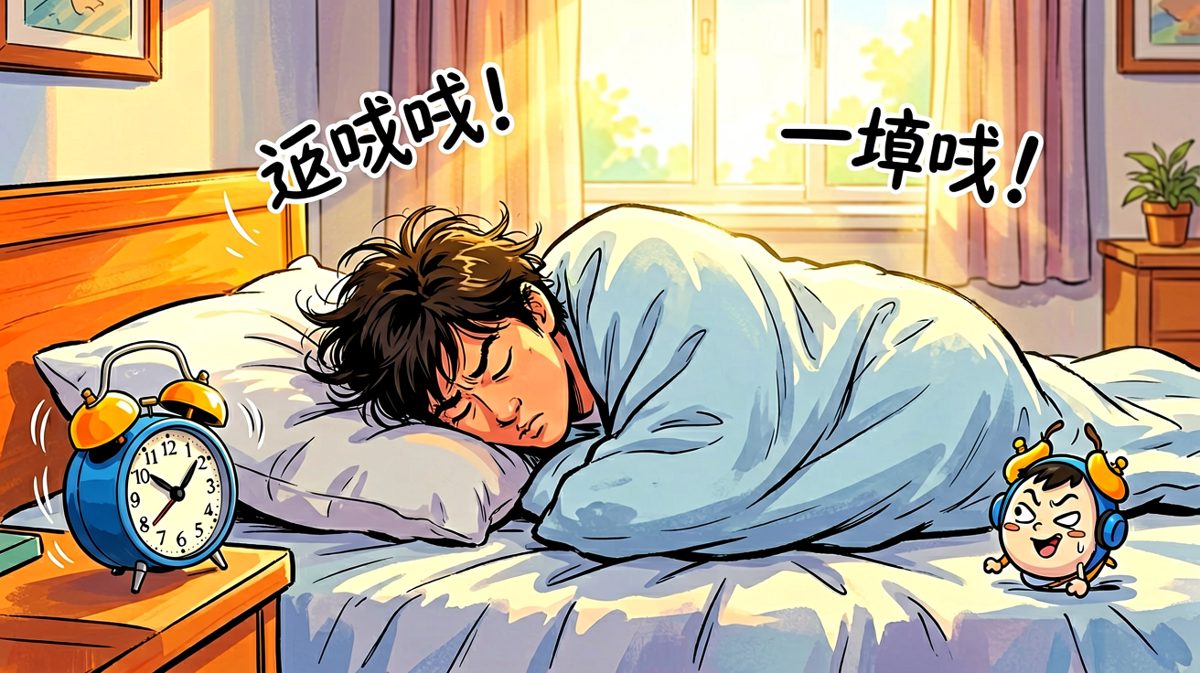 闹钟：六点了！我：再五分钟……