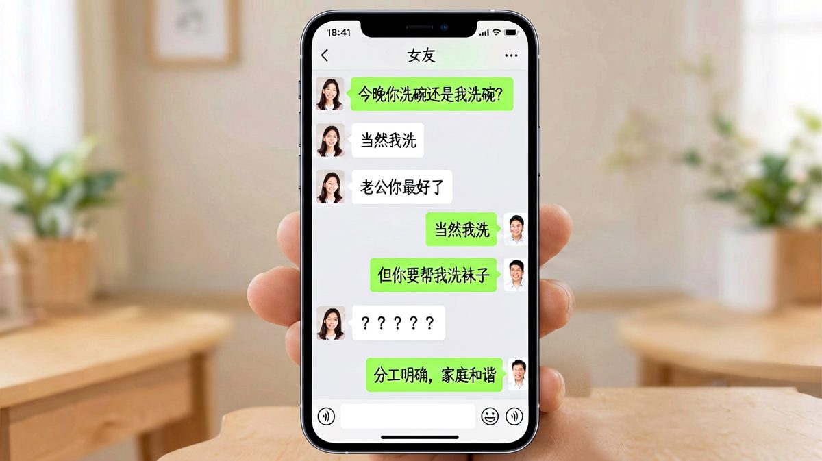 家务分工整活，让女朋友瞬间破功。