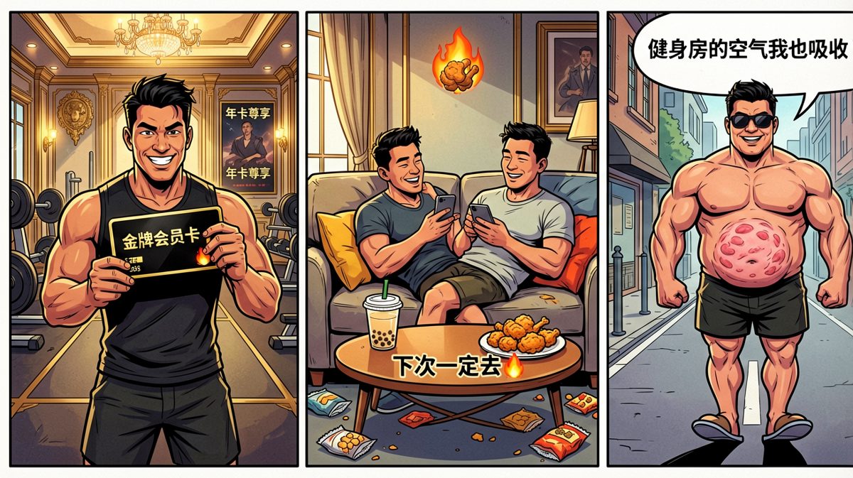 办卡时雄心万丈，去的时候遥遥无期。