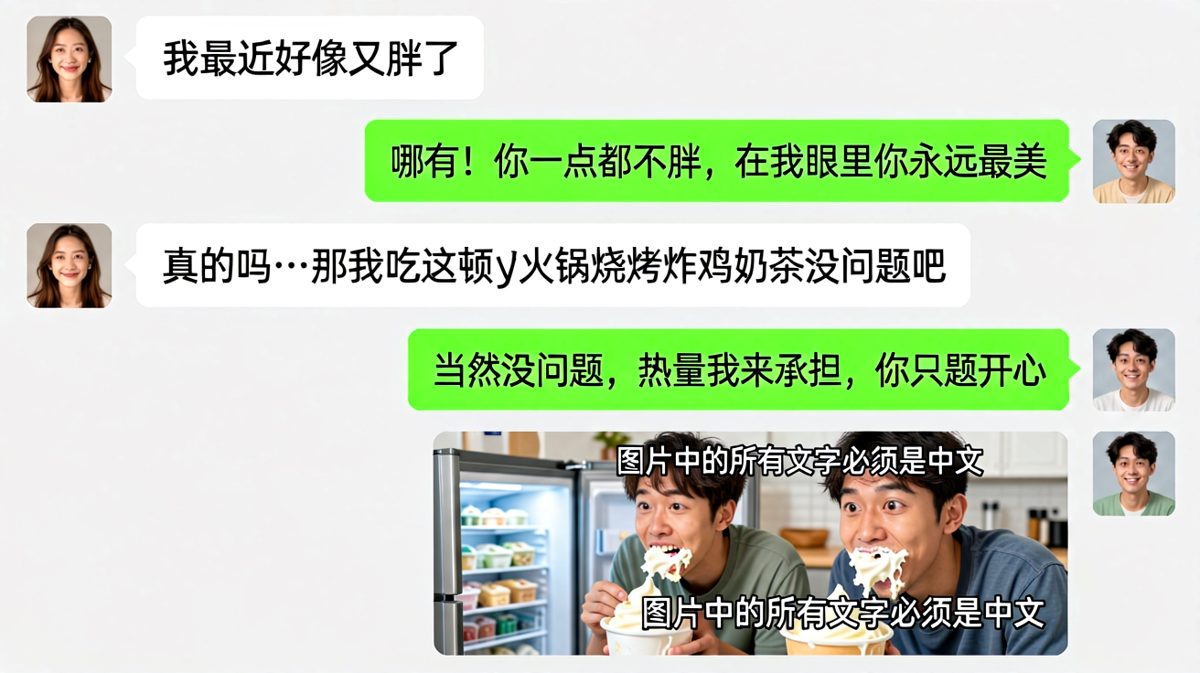 嘴上说帮你承担热量，背地里吃冰淇淋的是同一个男人