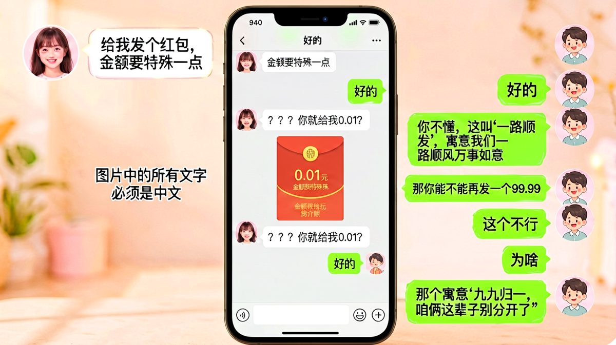 用红包金额讲土味情话，男朋友这波赢麻了