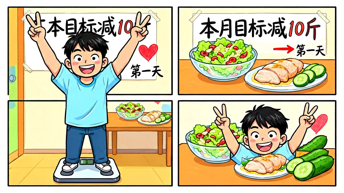 信心满满的减肥第一天