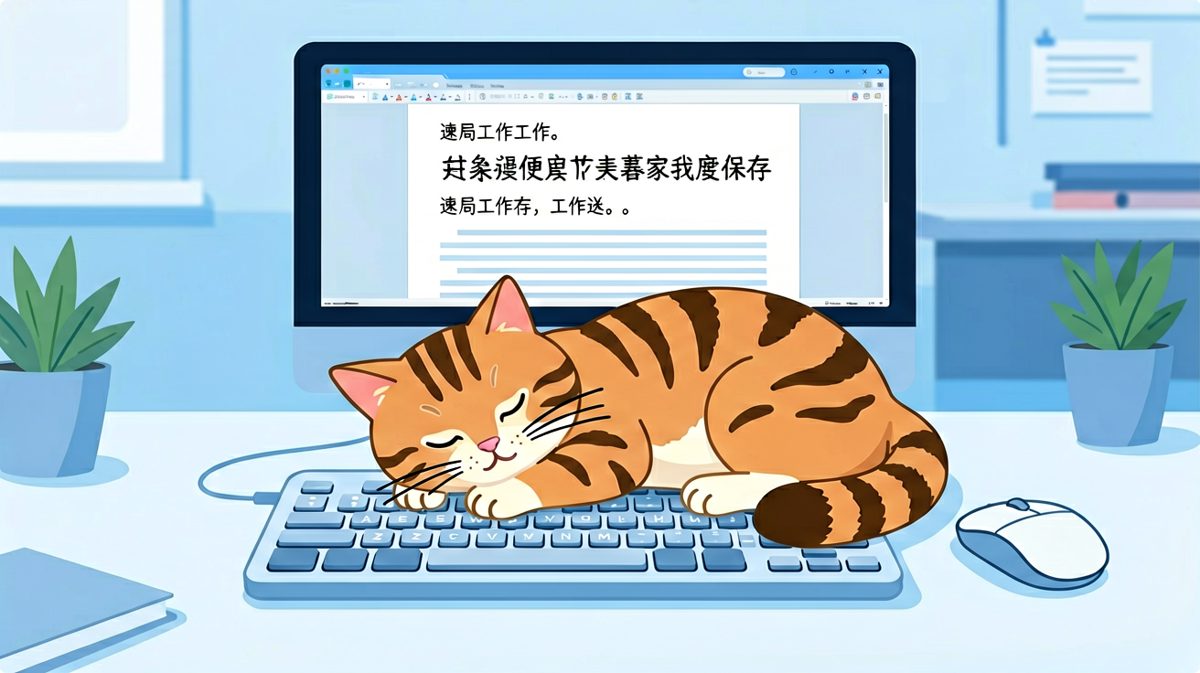 猫：本喵只是在帮你测试键盘手感，别不知好歹。