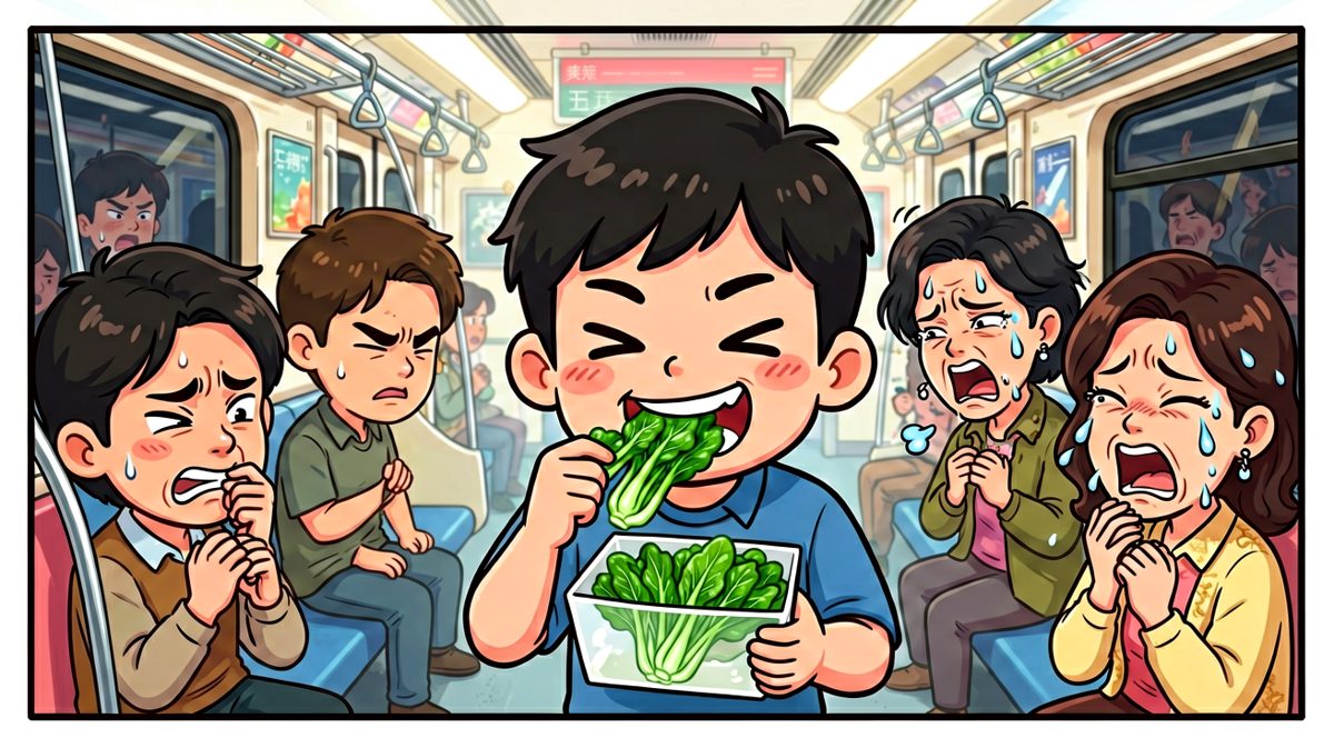 一口咬下，香气四溢，周围乘客集体石化——这味道太致命了