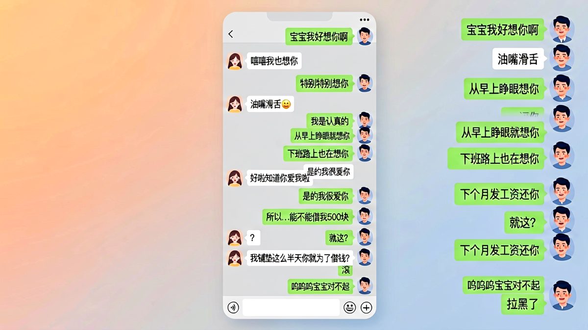 深情告白半小时，只为借500块钱，这波操作让人窒息。