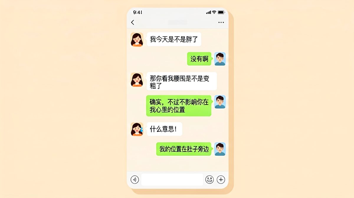 以为夸了腰，结果夸的是肚子的位置，气到表情包失控。