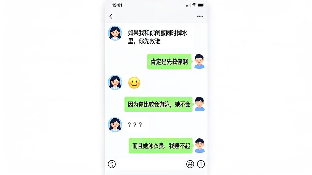 求生欲满分，但脑子也没闲着，精准扎心。