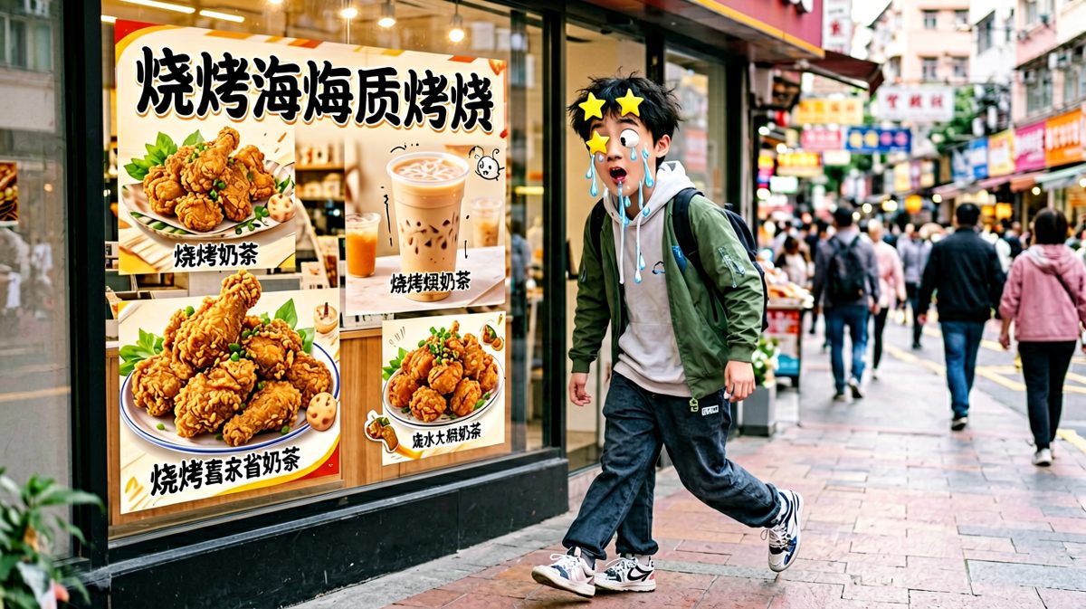 路过美食店，意志力开始动摇