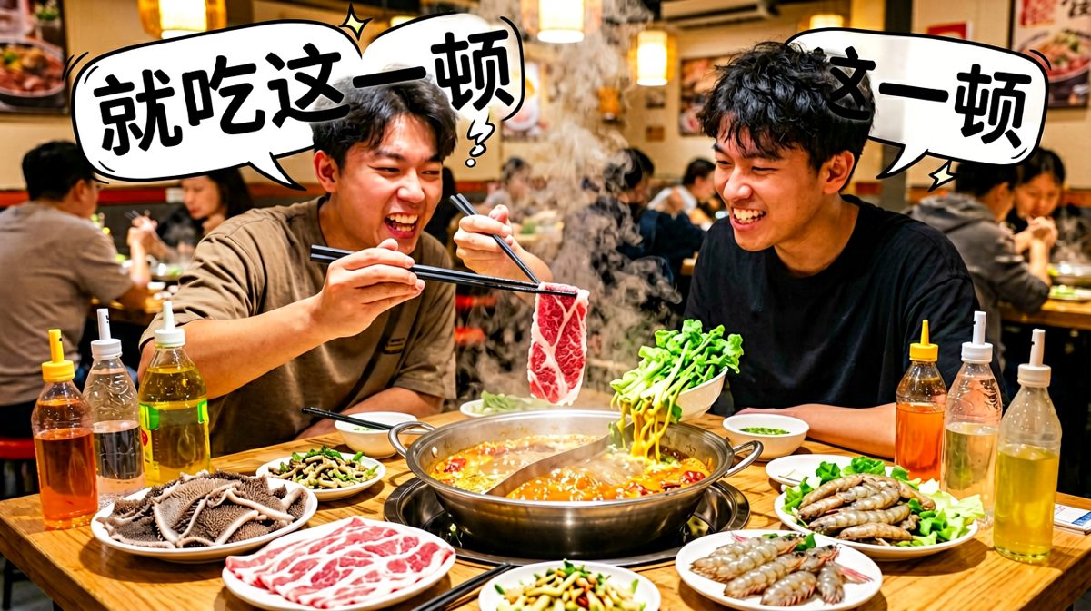 边吃边自我安慰'就这一顿'