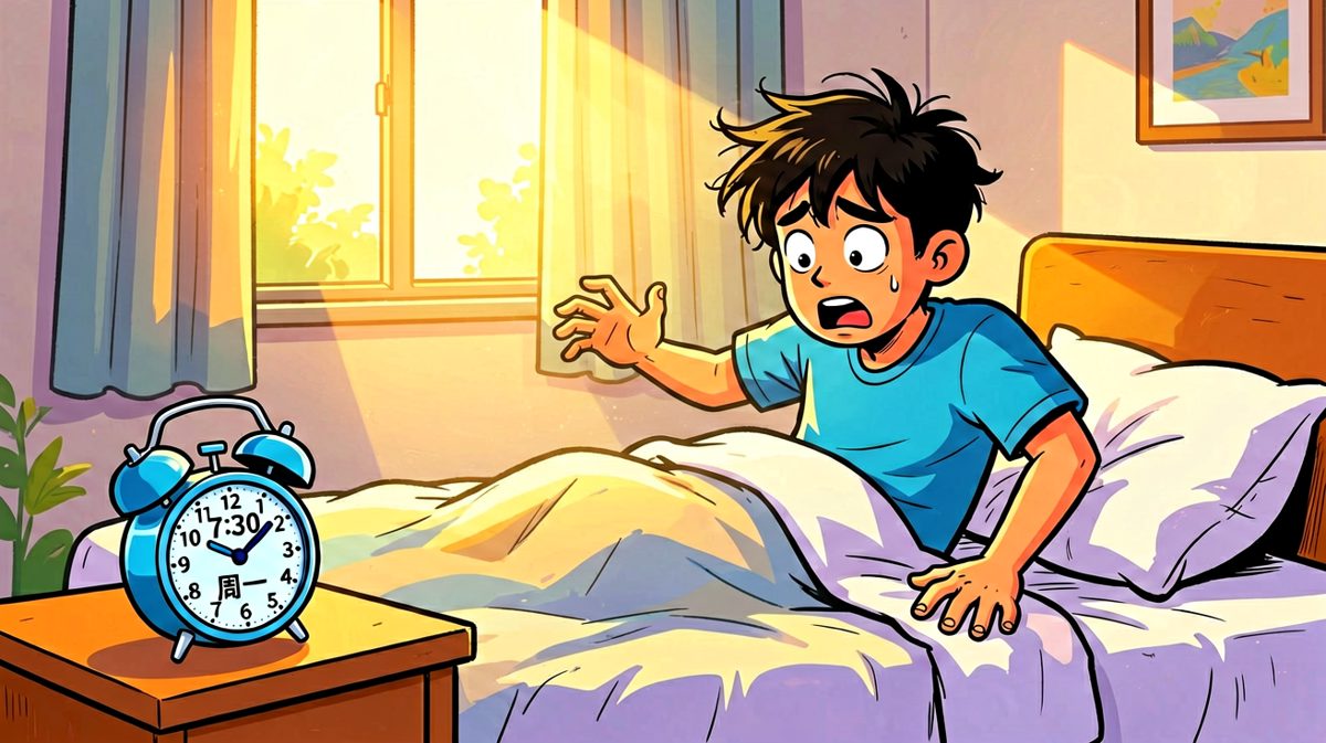 闹钟炸响，惊恐起床！