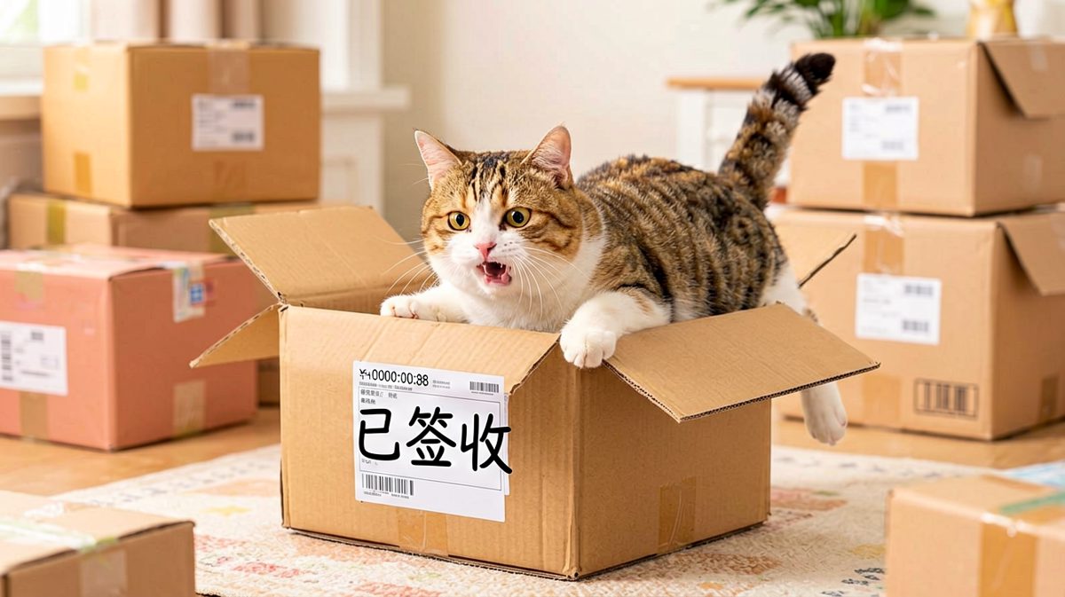 猫科动物的基本修养：只要我努力，箱子就会变大。