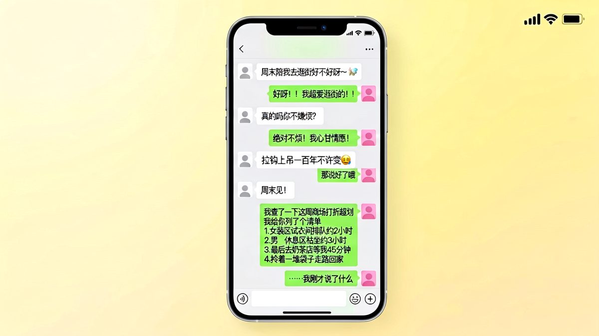 陪逛街前的清醒时刻