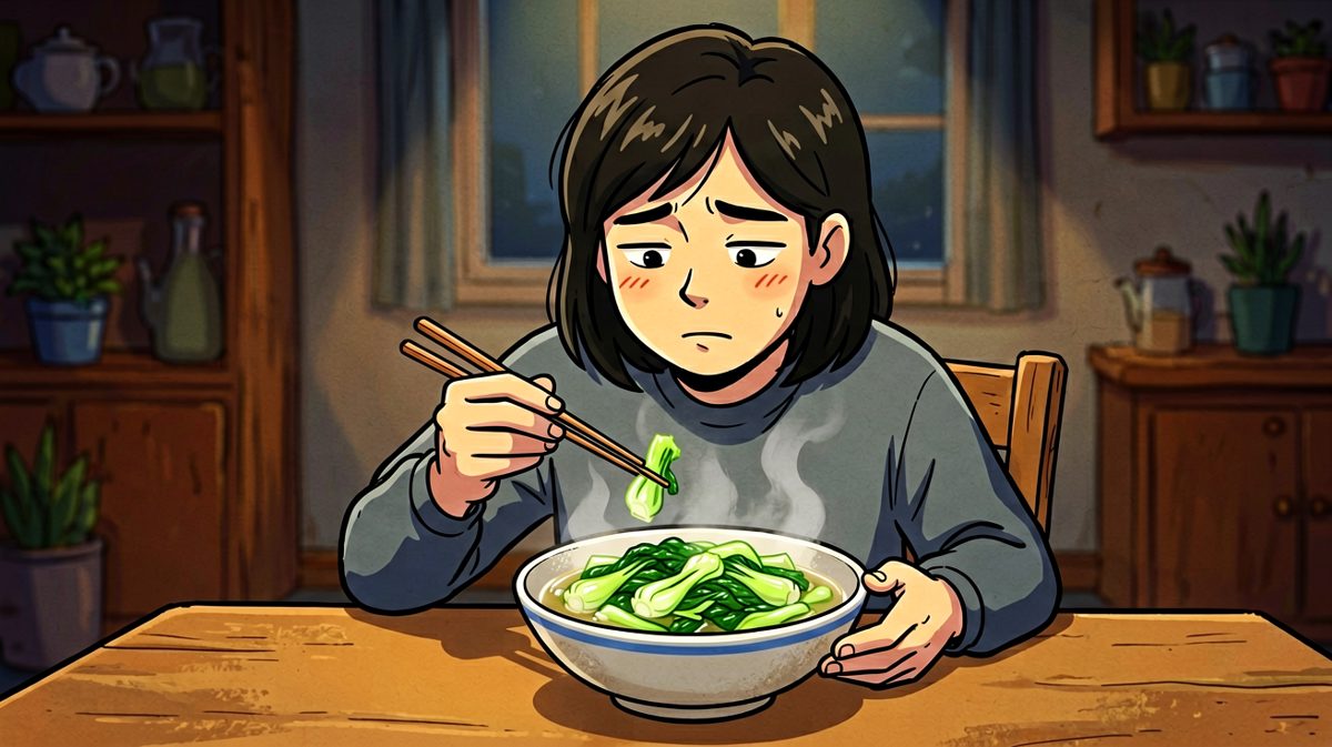 严格执行不吃晚饭计划，面对水煮菜一脸生无可恋