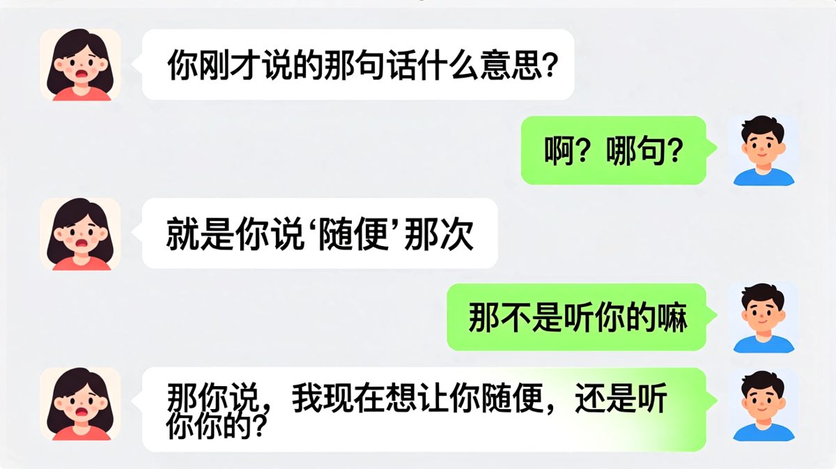 "随便"这个词，成为情侣聊天的终极杀手。