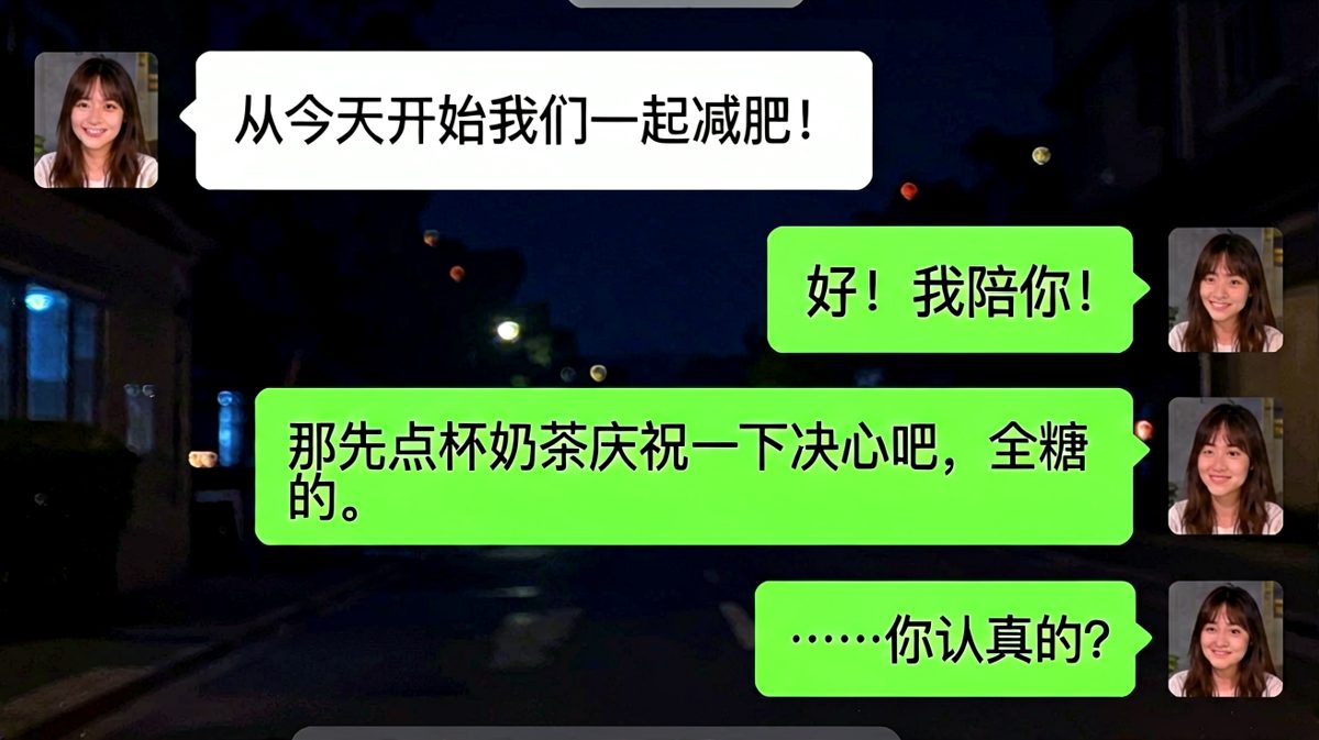 奶茶庆祝——减肥决心秒被全糖奶茶劝倒的flag