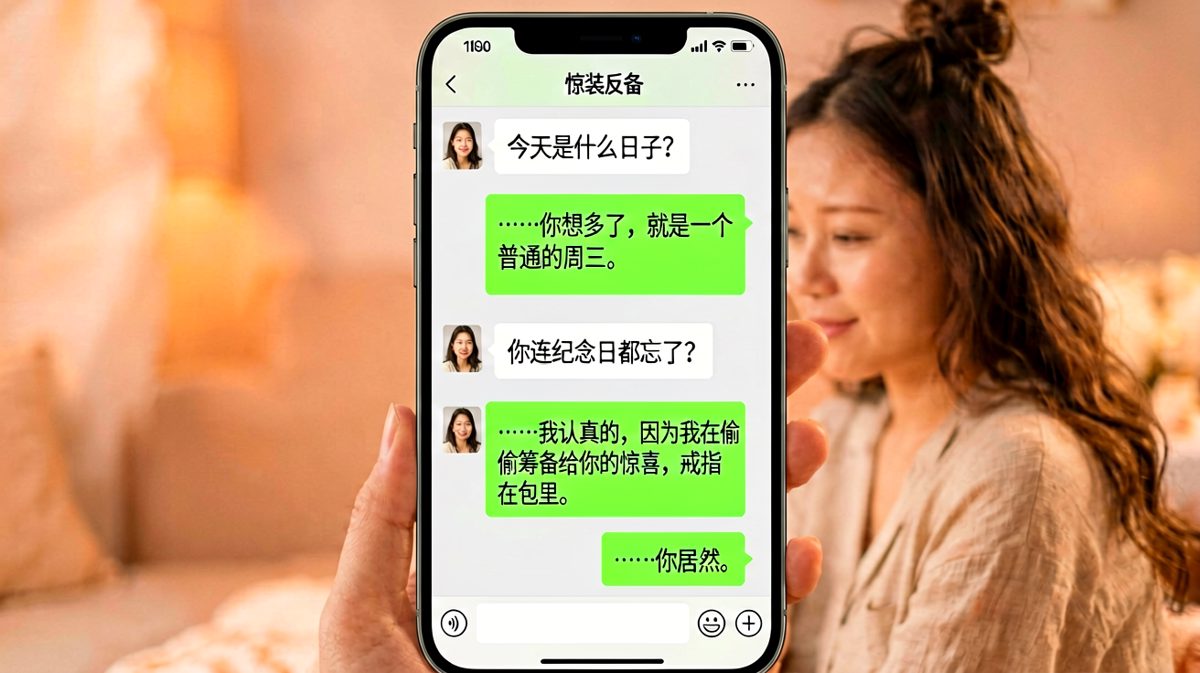 惊喜筹备——男生假装忘记纪念日背后的戒指惊喜