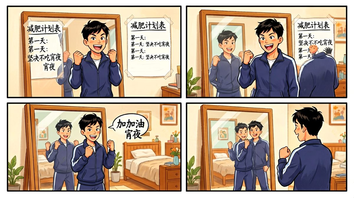 信心满满立下减肥誓言