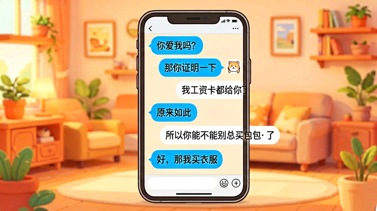 男生交出工资卡证明爱，女生却理解为‘消费自由’。