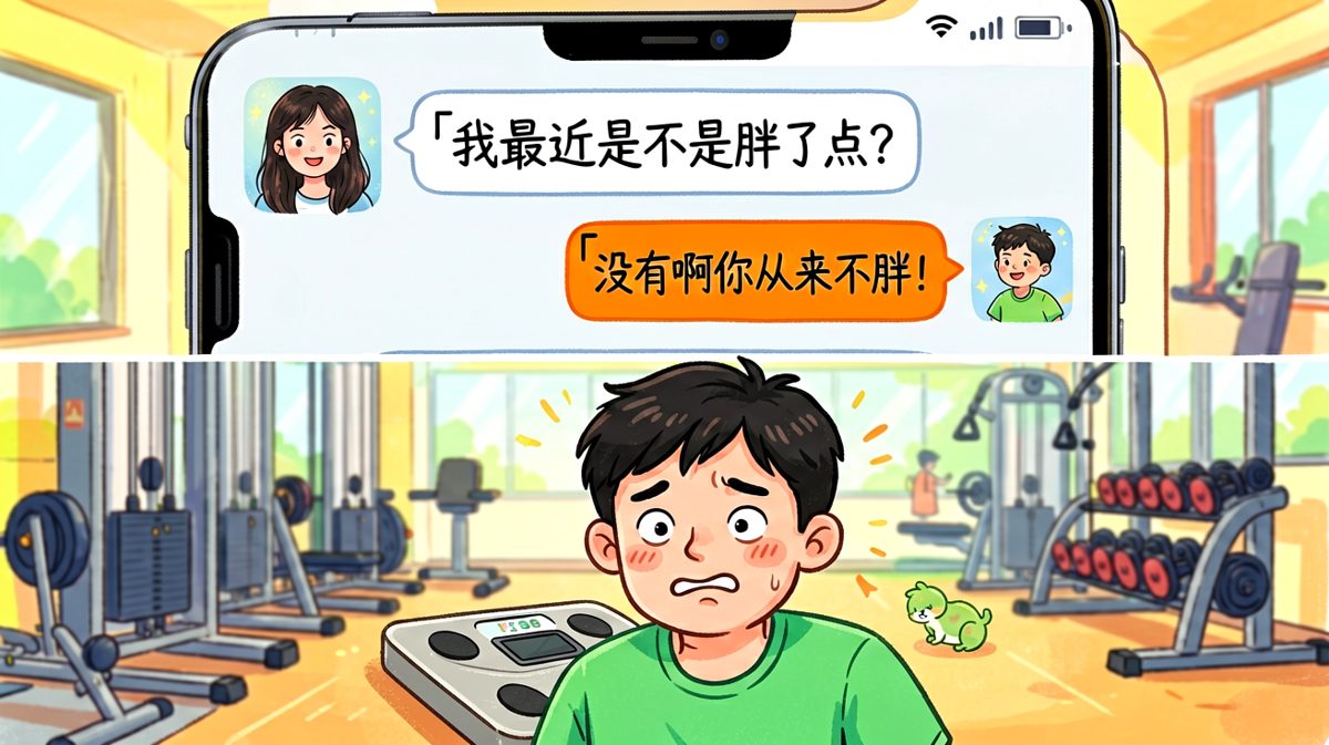 图一是男友求生欲满分，实际却在偷偷减脂的反差笑点