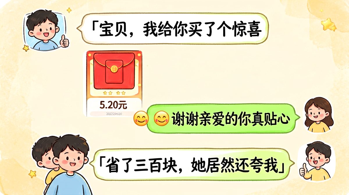 图四是五块二毛钱的惊喜经济学，男友的财商开挂了