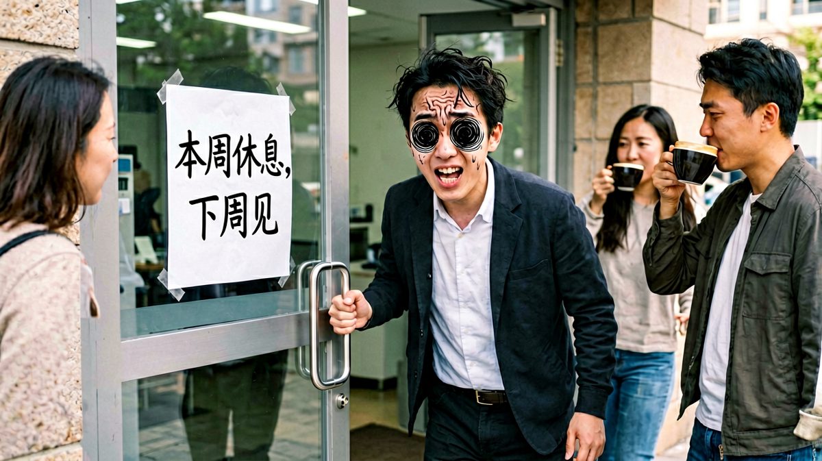 推开门……不对，门还锁着，而今天是周末。