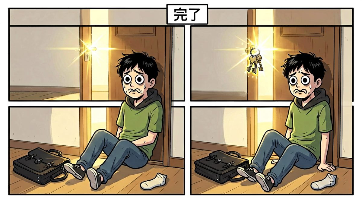 钥匙就在门上，而我，已经出门了。
