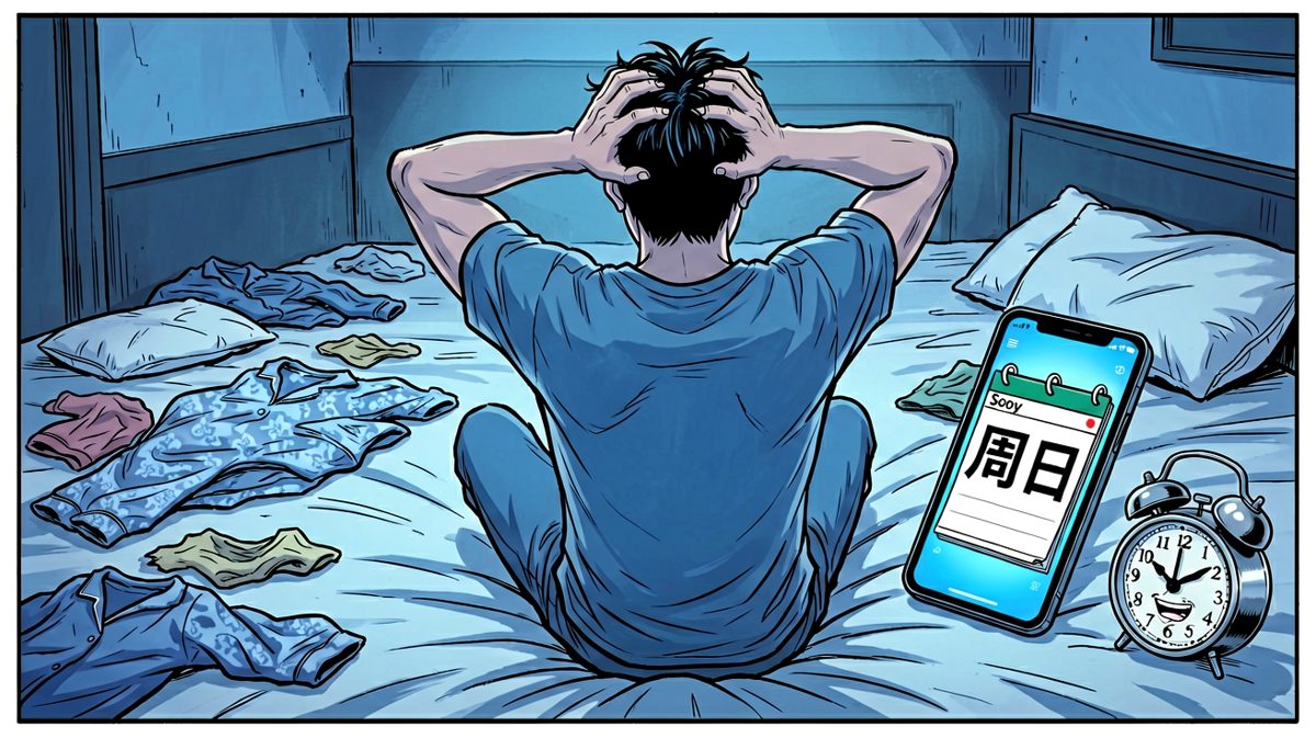 周六早起上班的人设崩塌——原来今天是周日！