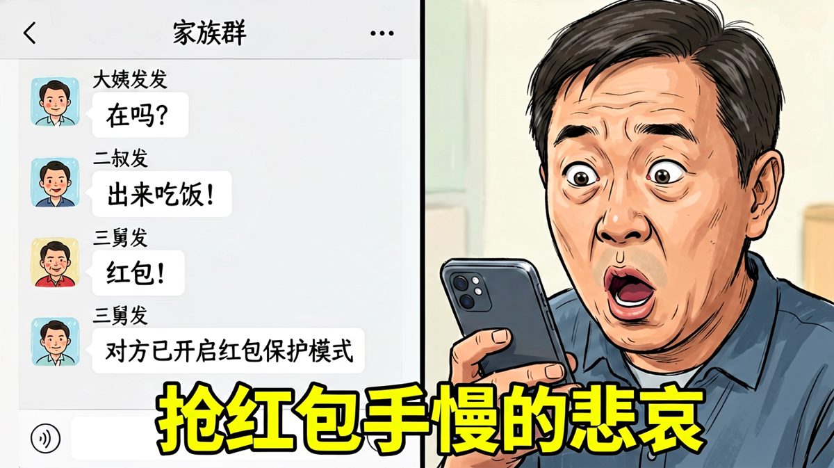家族群里的我：永远在抢，永远抢不到