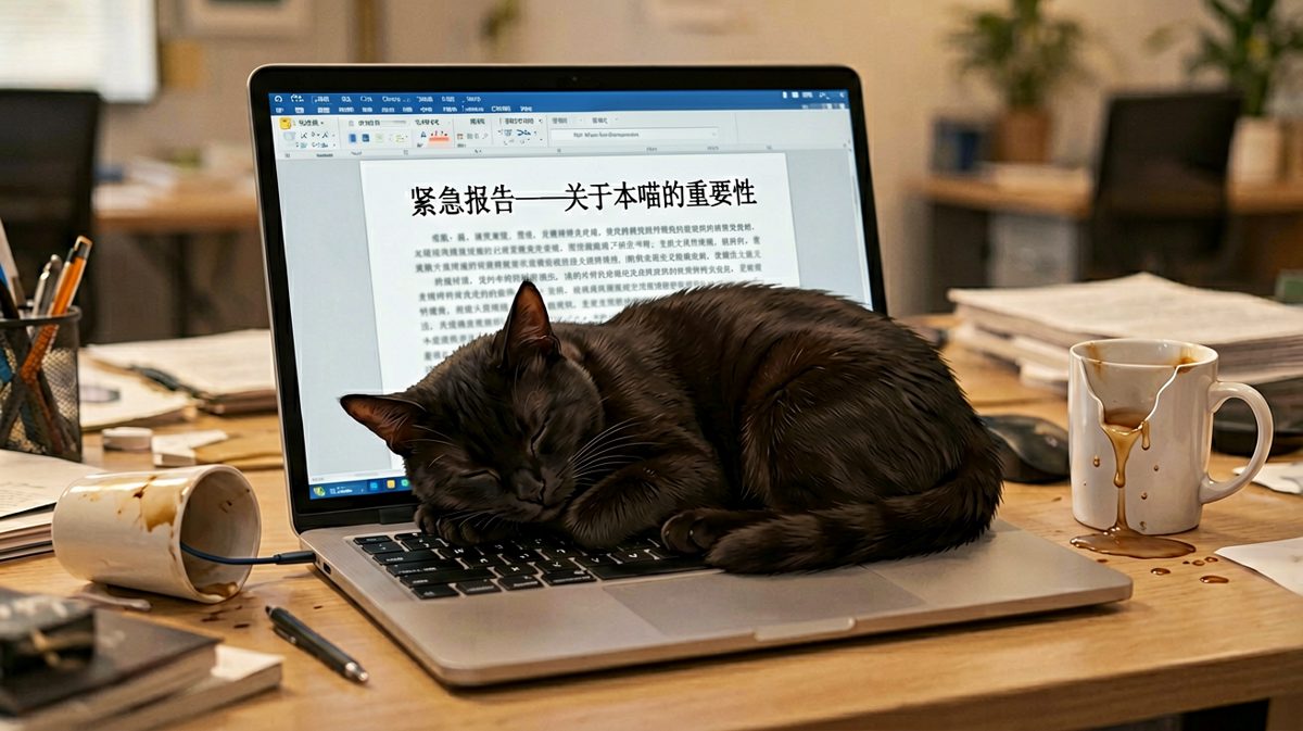 猫咪永远能在你最需要工作的时候准时出现