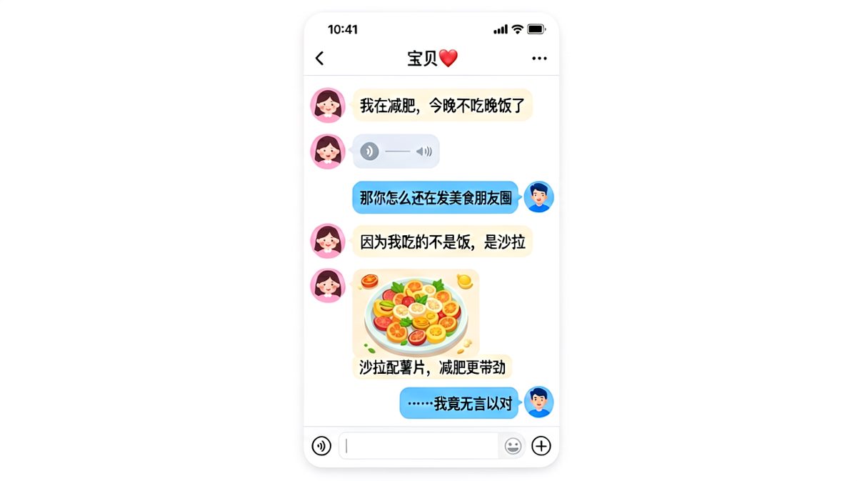 女生嘴上说减肥，手上却点了薯片外卖